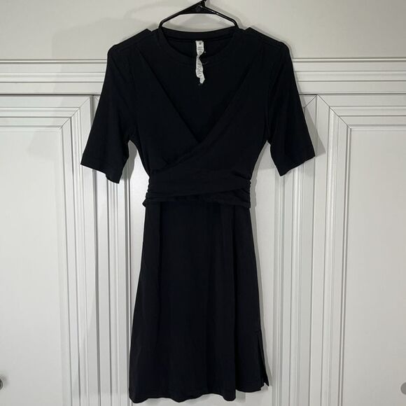 Lululemon Cotton Wrap-Front T-Shirt Dress Size 4 - Picture 1 of 11